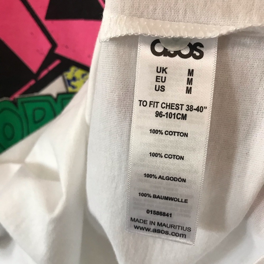 ASOS White 3/4 Sleeve Tee M - Picture 4 of 5